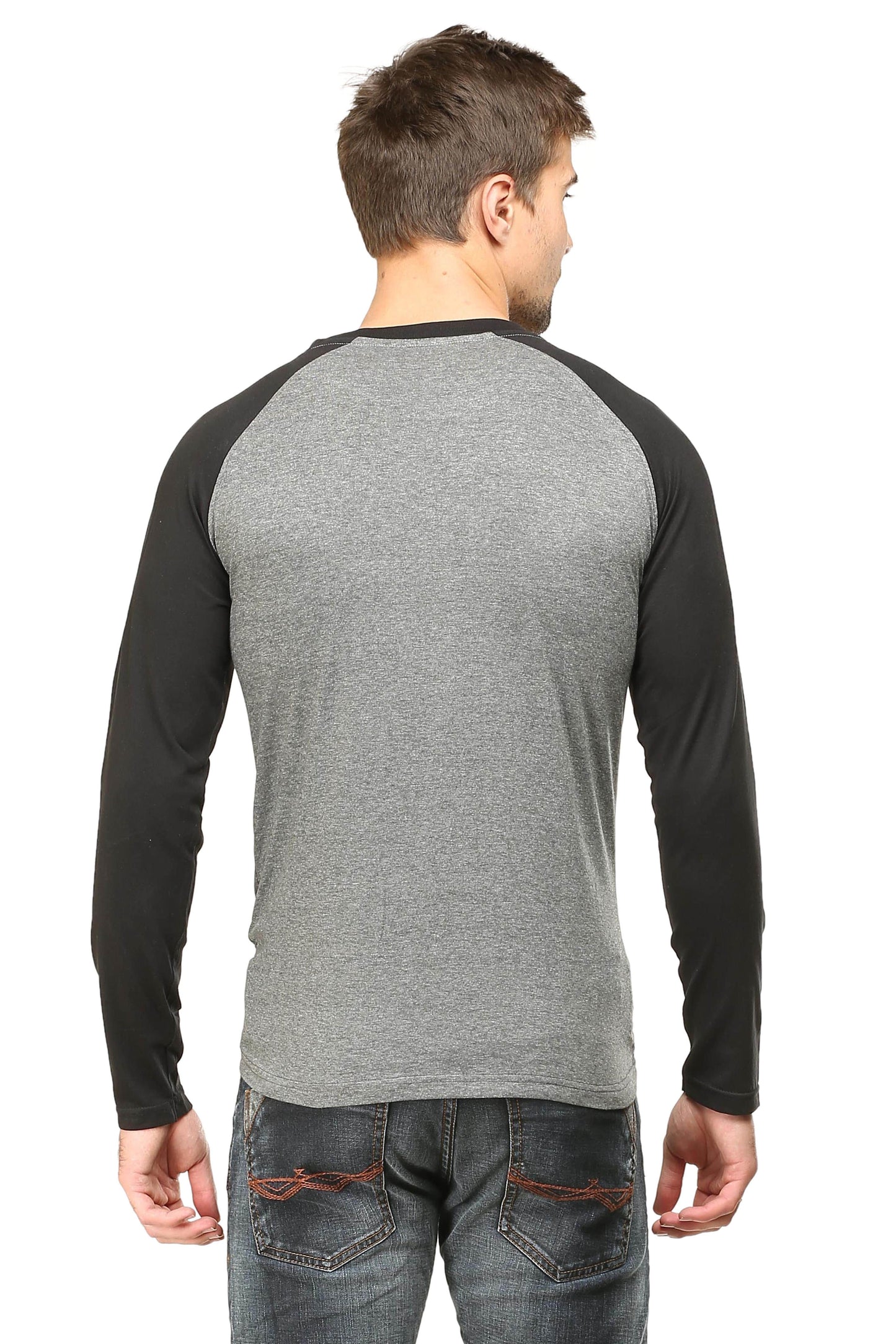 Black Charcoal Melange Full Sleeve T-shirt