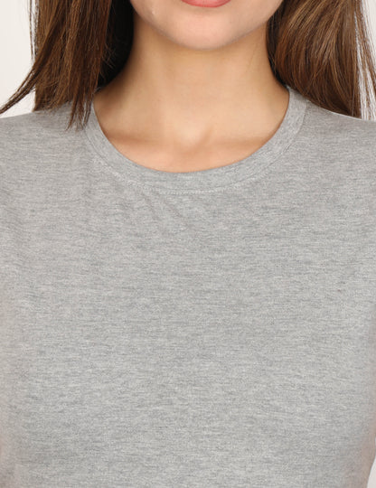 Grey Melange Crop Top