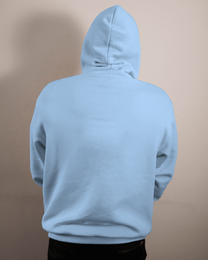 Baby Blue Cotton Hoodie for Men