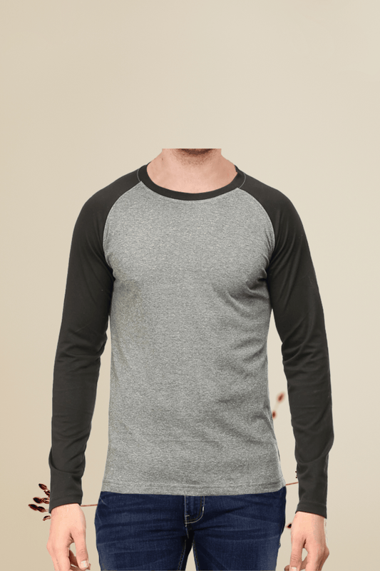 Black Charcoal Melange Full Sleeve T-shirt