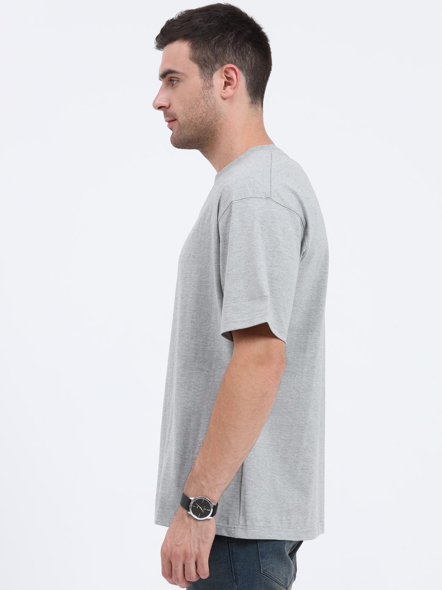 Unisex Oversized Grey Melange T-shirt