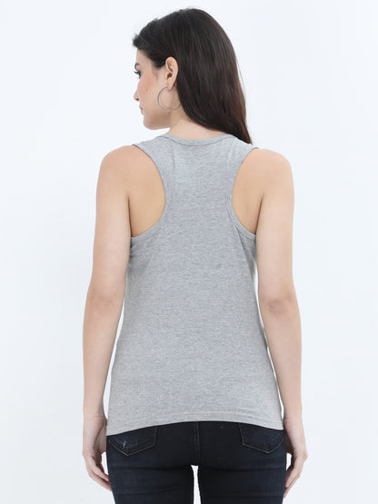 Grey Melange Tank Top back