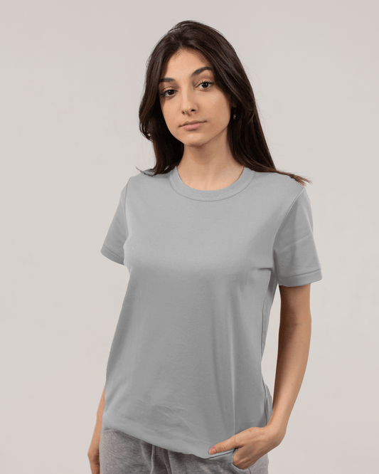 Grey Melange Classic T-shirt for women