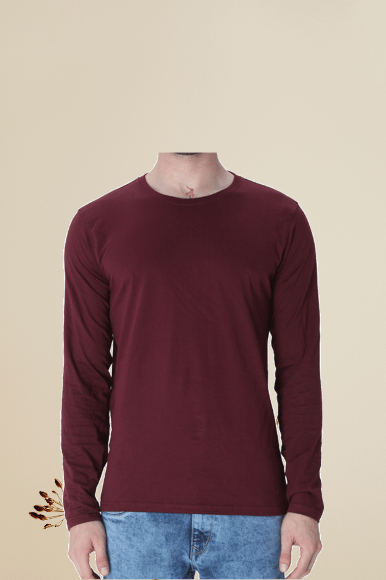 Maroon Full Sleeve T-shirt