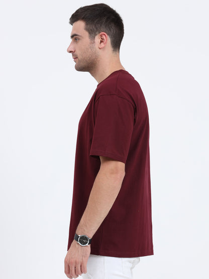 Unisex Oversized Maroon T-shirt