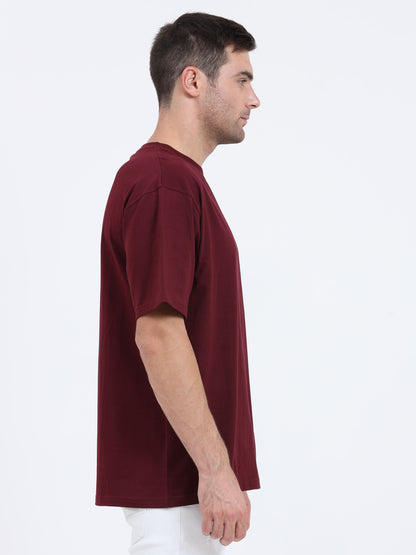 Unisex Oversized Maroon T-shirt