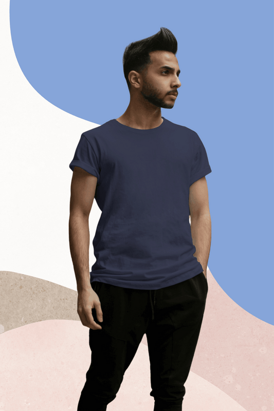 Navy Blue Men Supima T-shirt