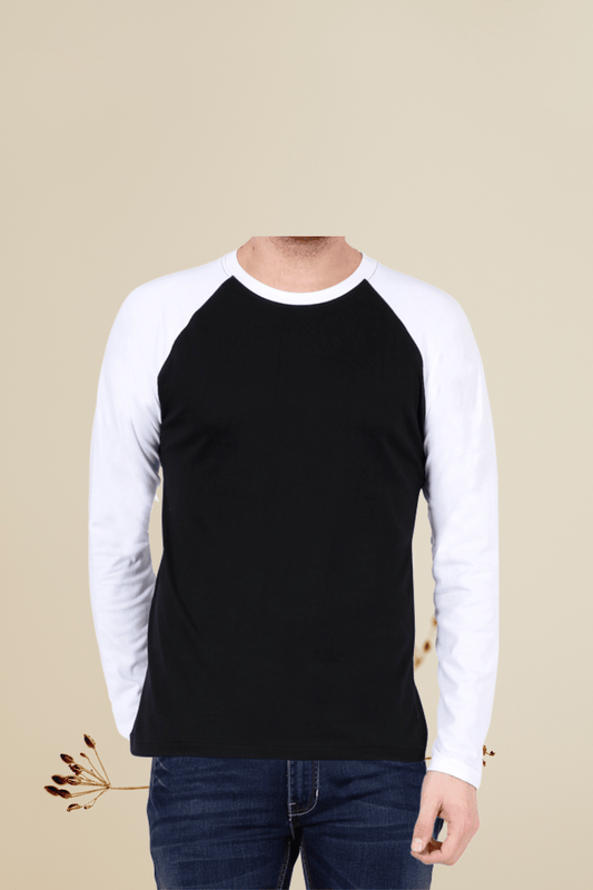 White Black Full Sleeve T-shirt